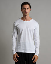 T-shirt Girocollo in costina longsleeve