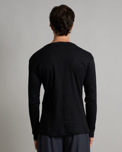 T-shirt Girocollo in costina longsleeve