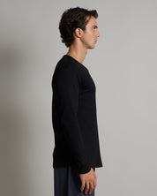 T-shirt Girocollo in costina longsleeve
