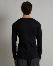 T-shirt Serafino in costina Longsleeve