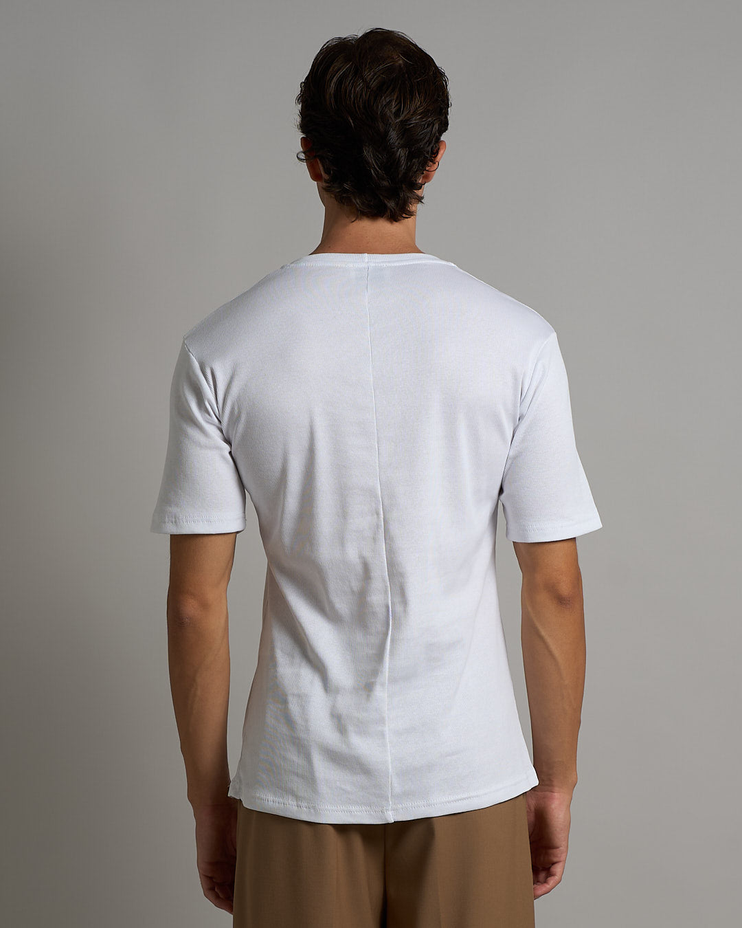 T-shirt Girocollo in costina Mezza manica