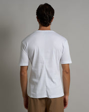 T-shirt Serafino in costina mezza manica