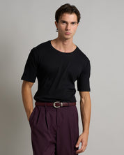 T-shirt Girocollo in costina Mezza manica