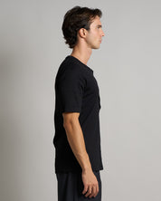 T-shirt Serafino in costina mezza manica