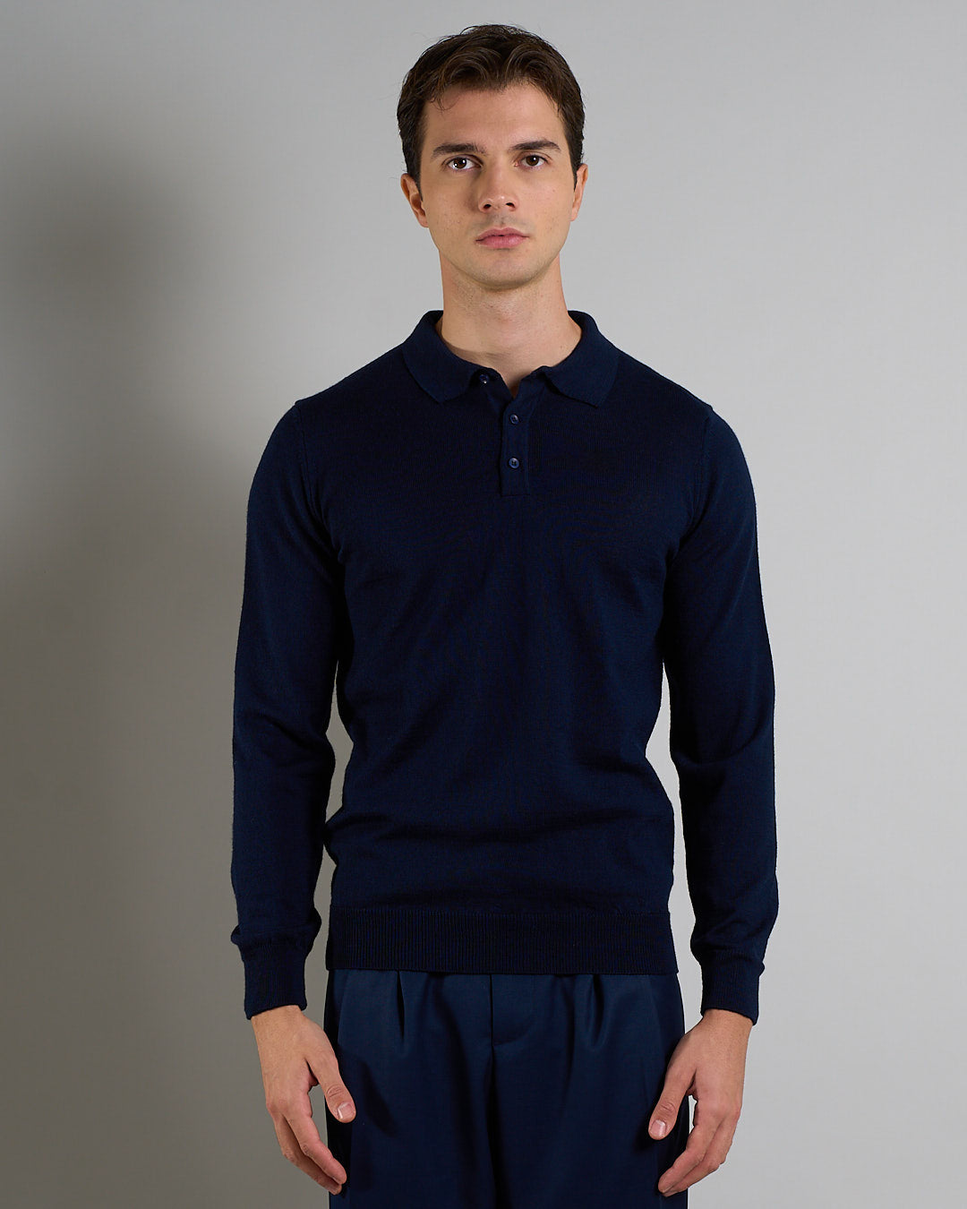 Msm Studio T-shirt Serafino in ribbed half sleeve