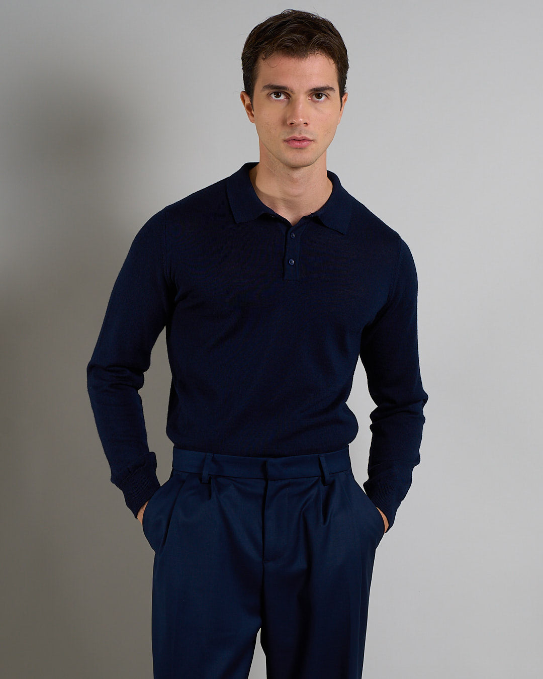 Msm Studio T-shirt Serafino in ribbed half sleeve