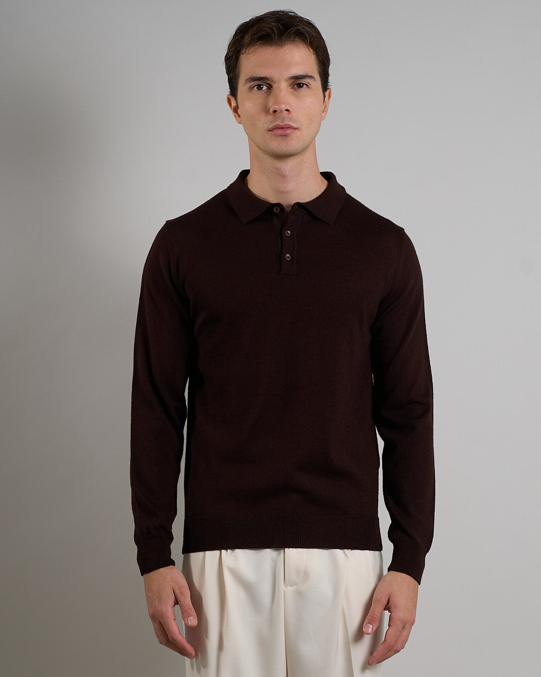 Msm Studio T-shirt Serafino in ribbed half sleeve