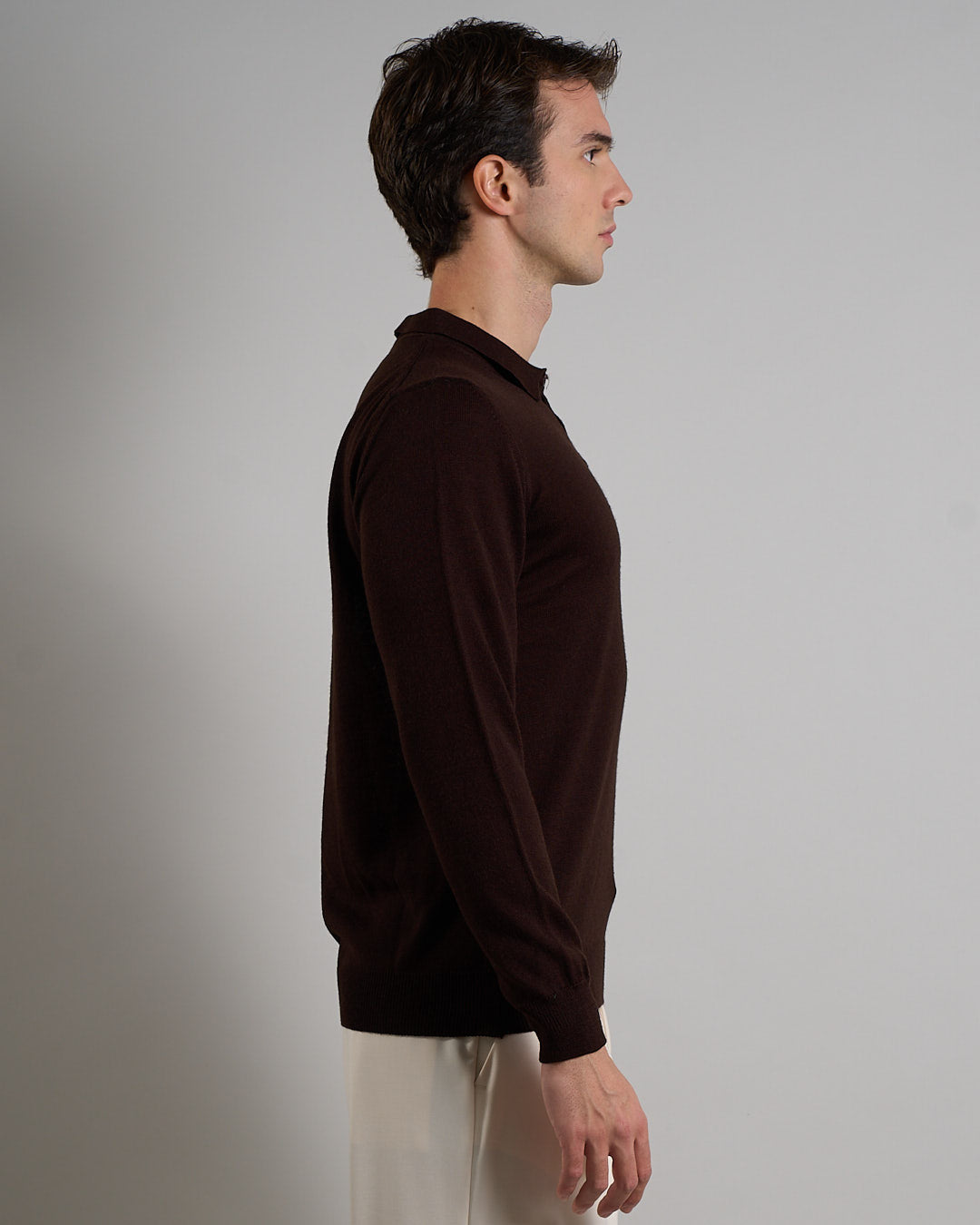 Msm Studio T-shirt Serafino in ribbed half sleeve
