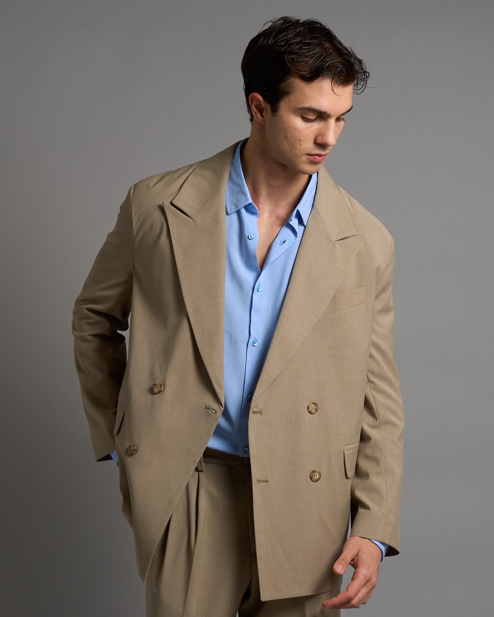 Giacca Sartoriale Doppiopetto Fango