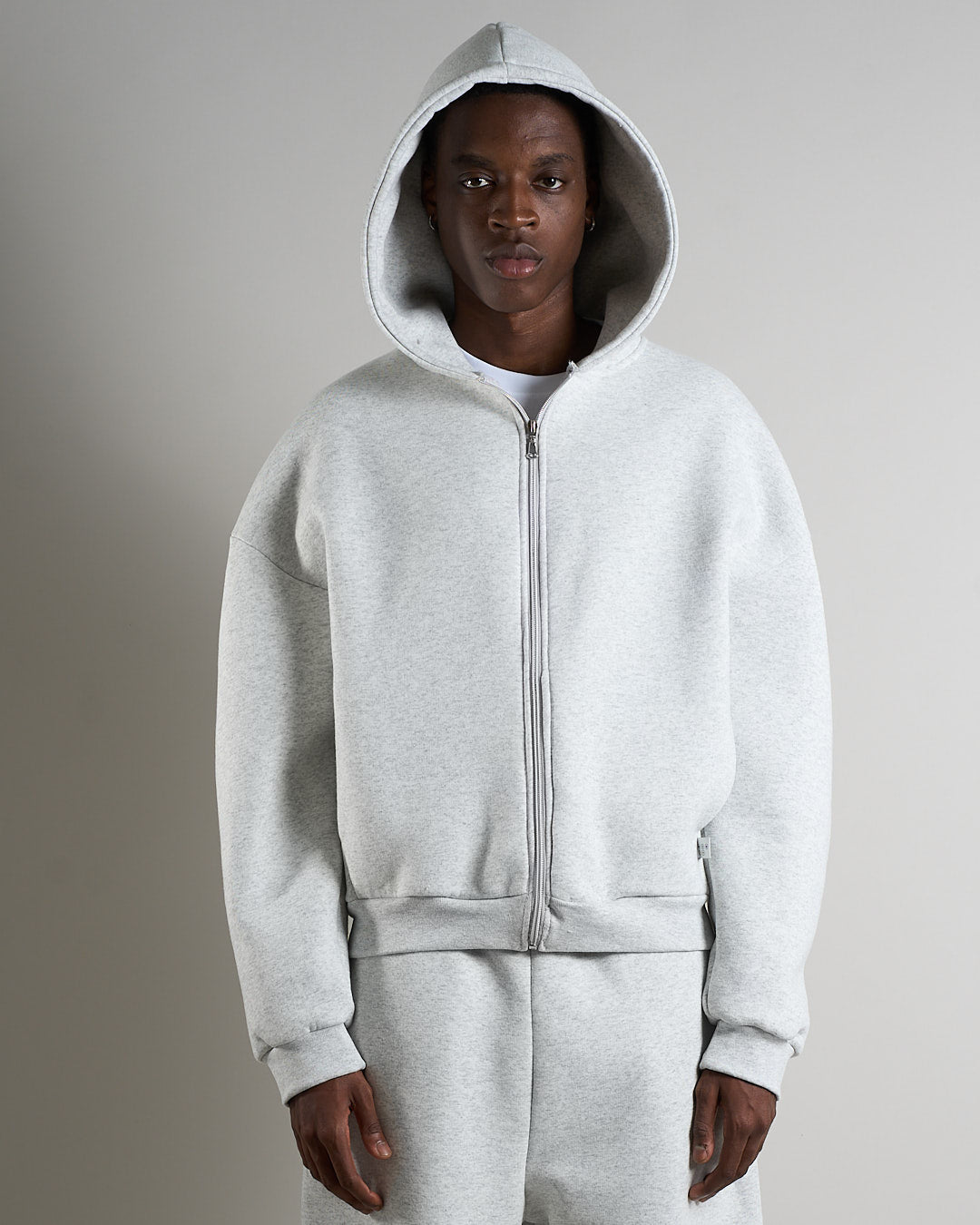 Felpa cropped con zip