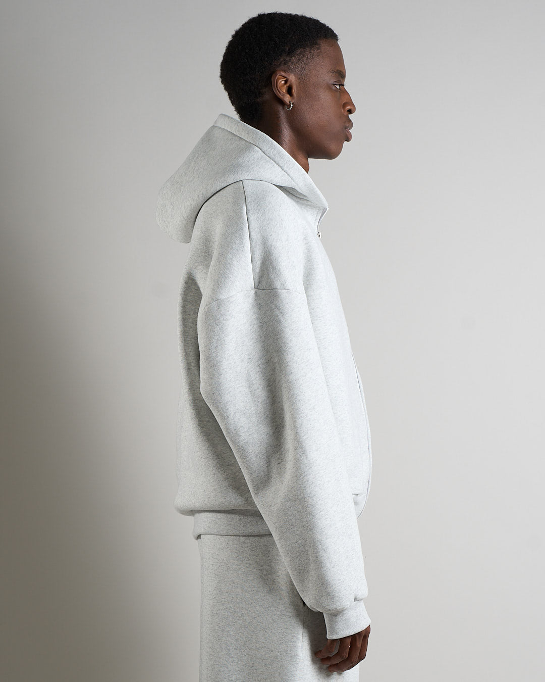 Felpa cropped con zip