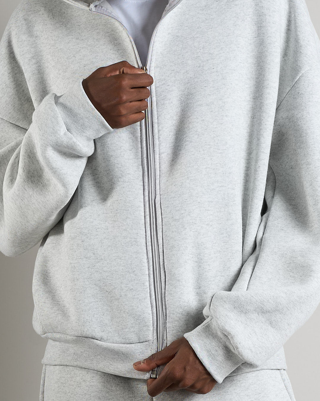 Felpa cropped con zip