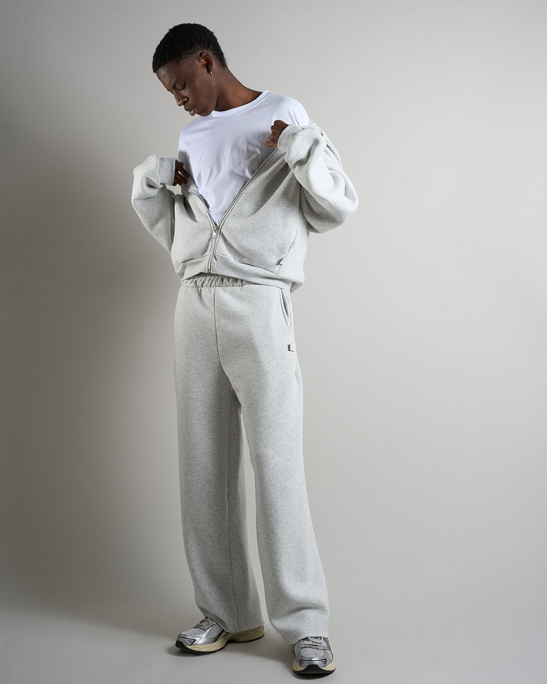 Felpa cropped con zip