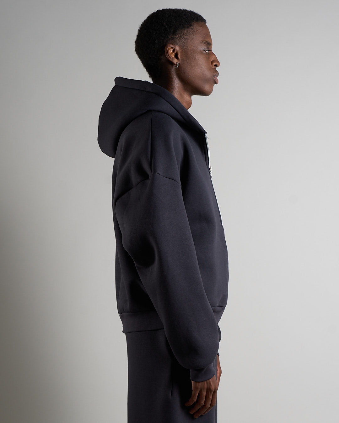 Felpa cropped con zip