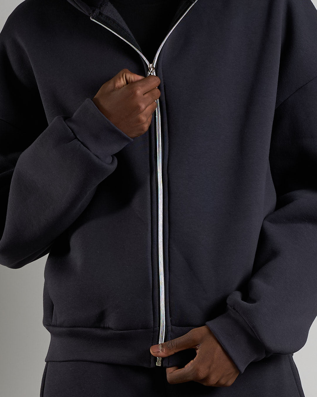 Felpa cropped con zip