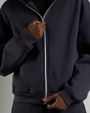 Felpa cropped con zip