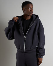 Felpa cropped con zip