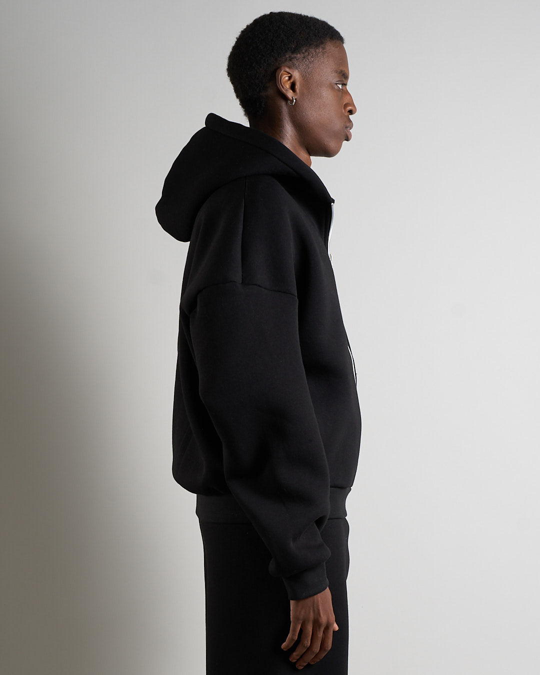 Felpa cropped con zip