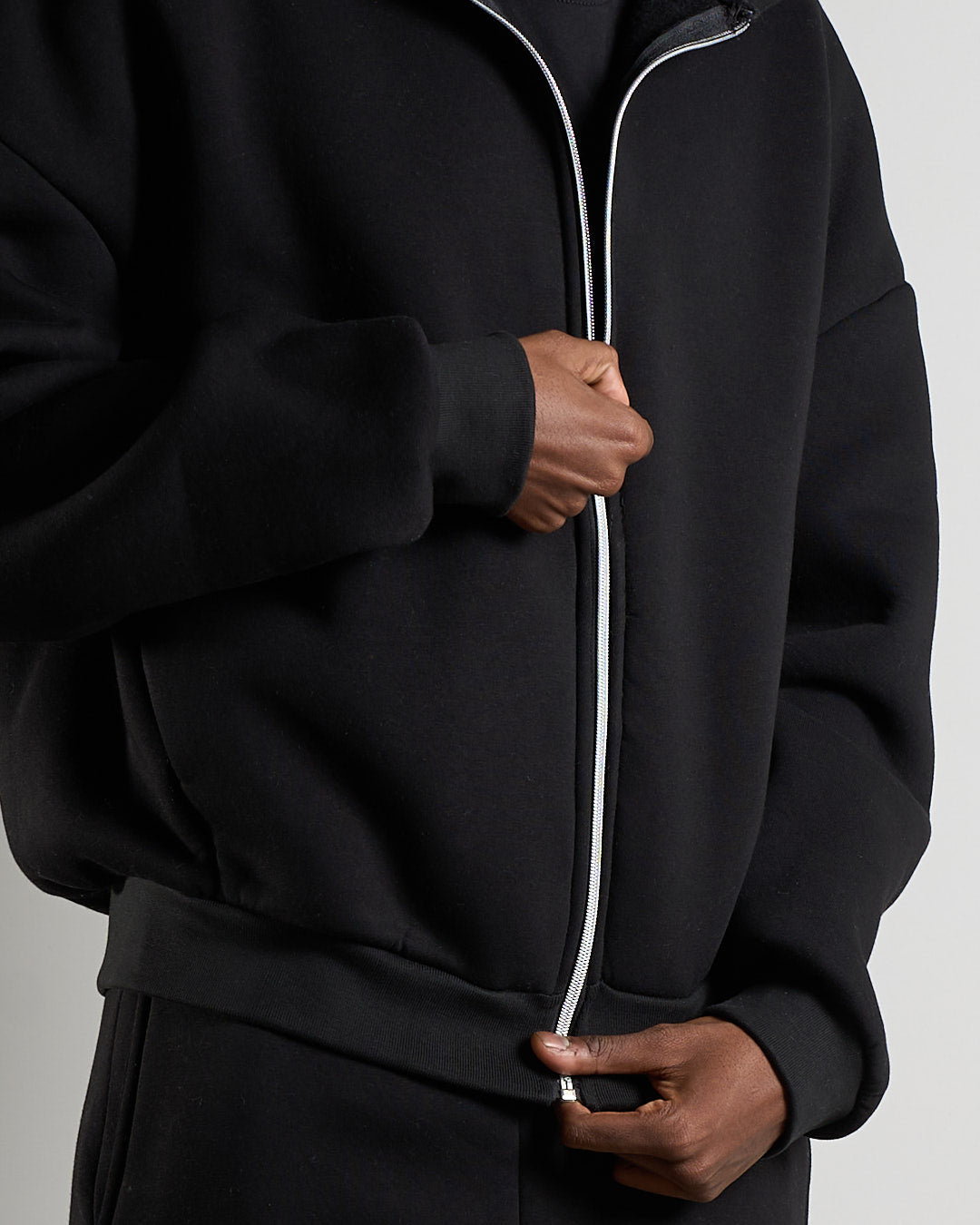 Felpa cropped con zip