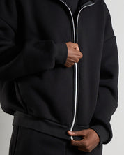 Felpa cropped con zip