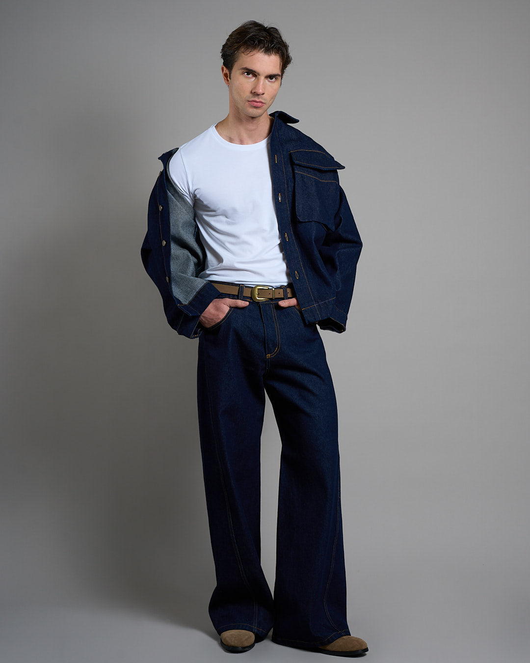 Giacca in denim lavaggio zero