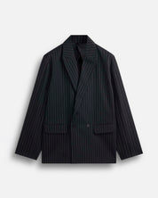 Giacca over da completo gessato nero