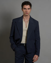 Giacca cropped con finiture sfilacciate