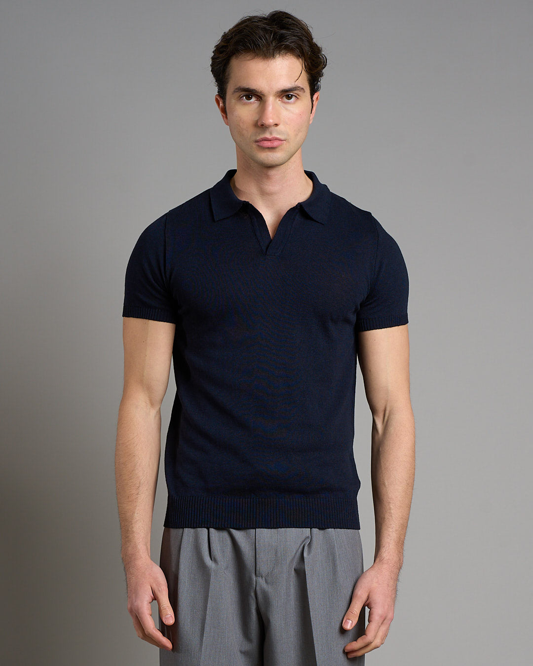 Polo senza bottoni mezza manica