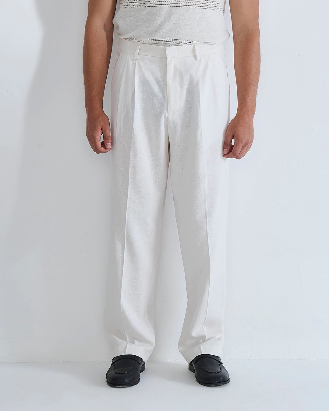 Pantalone wide fit in lino