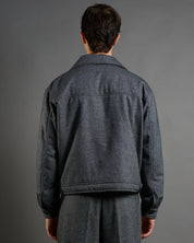 Giubbotto Strutturato in lana Spigato