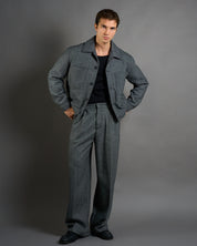 Giubbotto Strutturato in lana Spigato