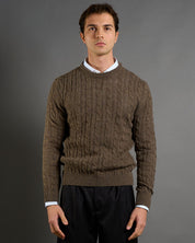 Maglia Girocollo con struttura a treccia