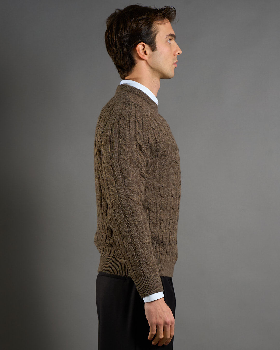 Maglia Girocollo con struttura a treccia