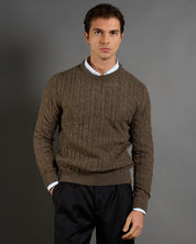 Maglia Girocollo con struttura a treccia