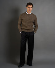 Maglia Girocollo con struttura a treccia