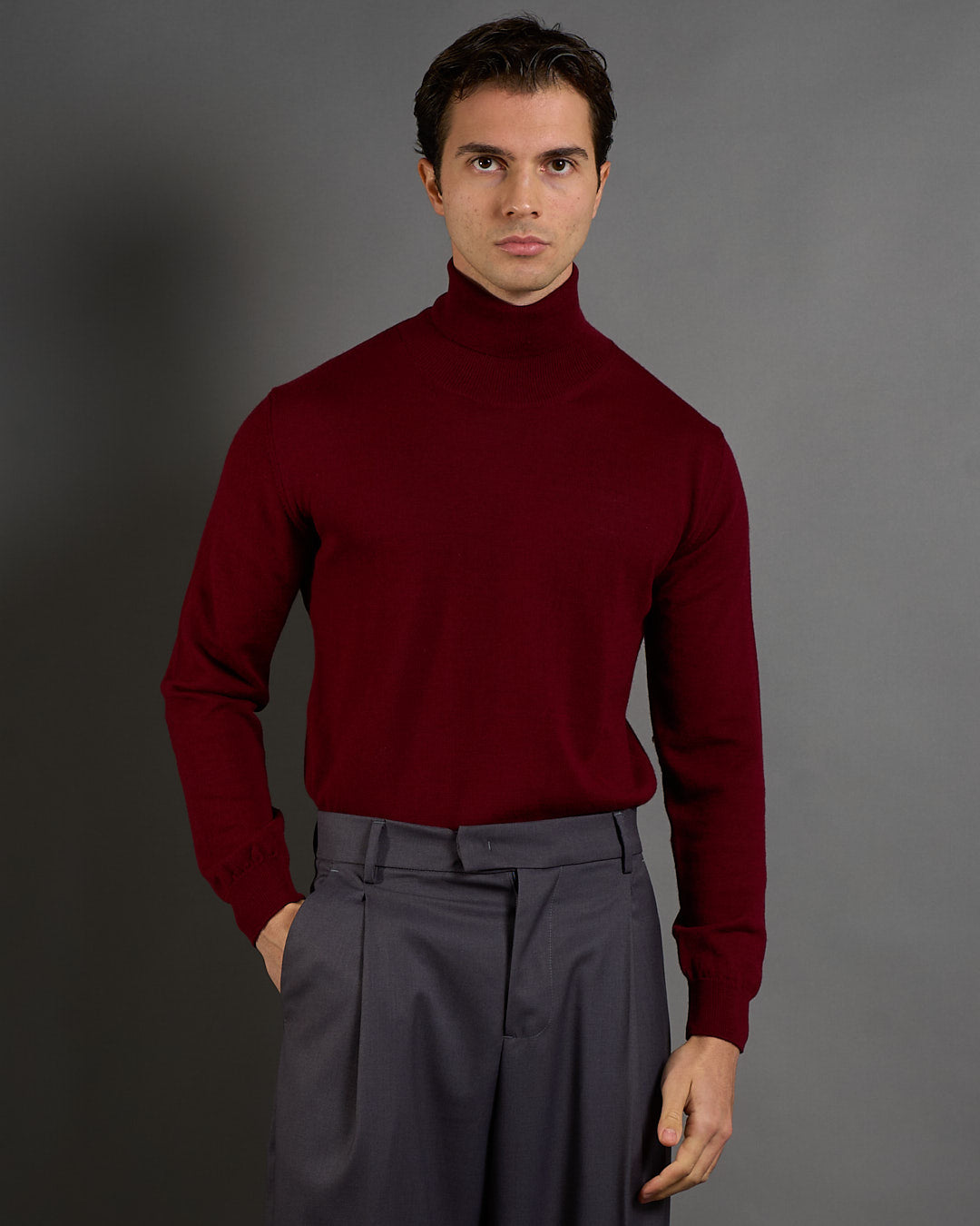 Maglioncino Collo alto in lana merinos