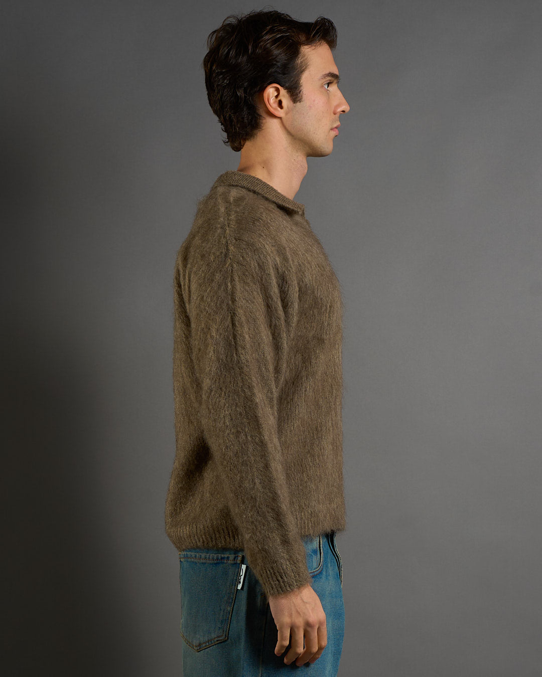 Polo con colletto in lana Mohair