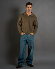 Polo con colletto in lana Mohair