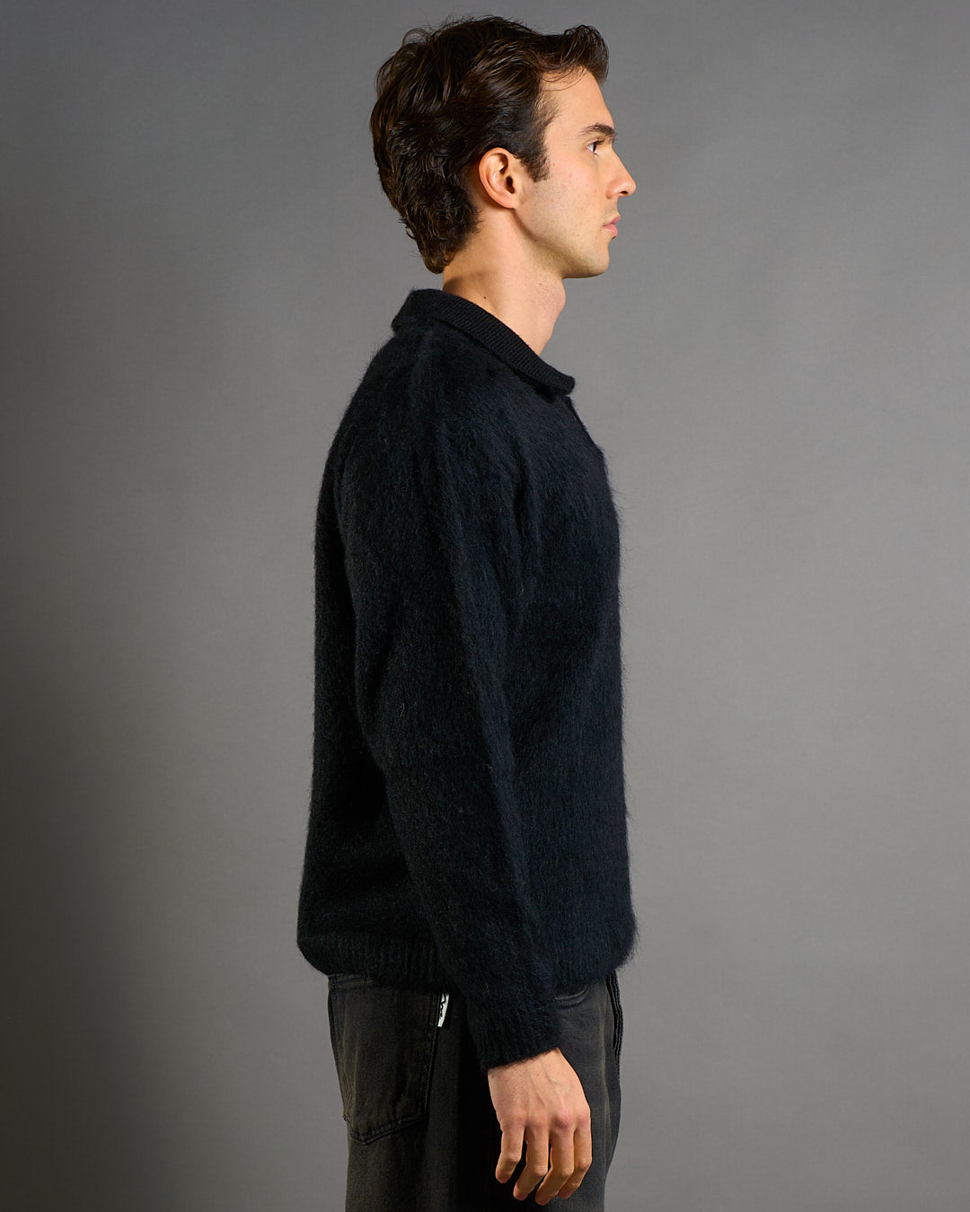 Polo con colletto in lana Mohair