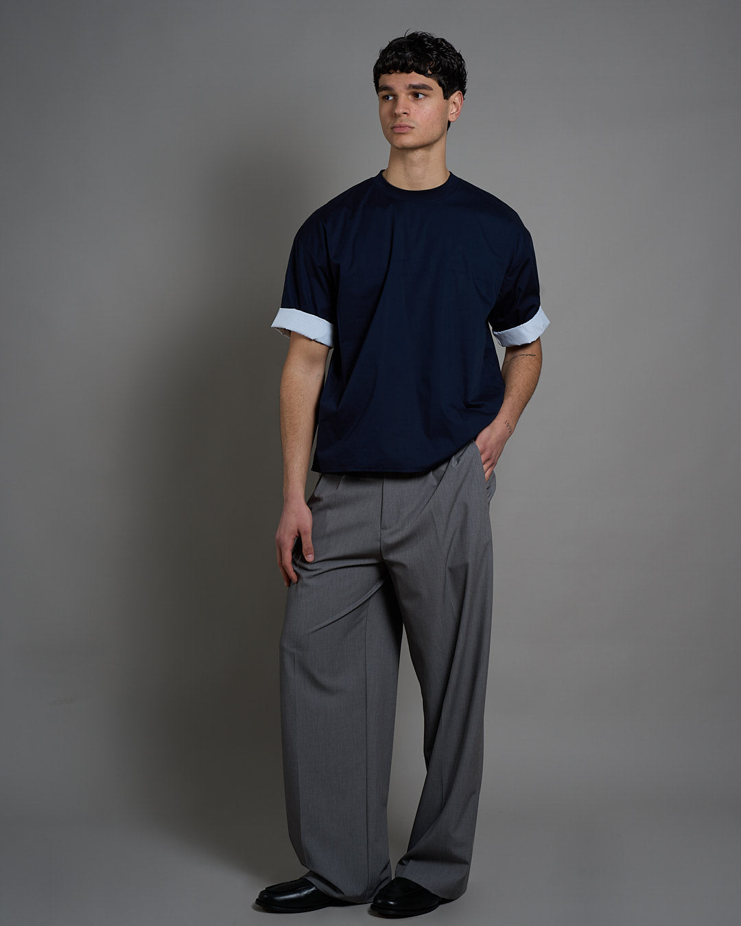 T-Shirt Camicia double face cropped