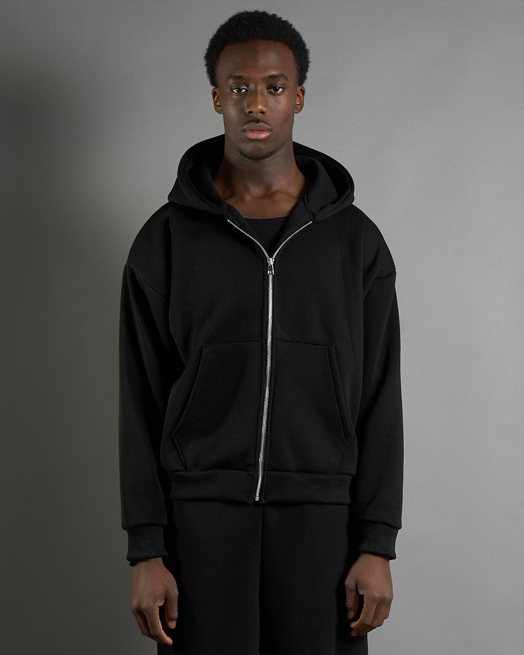 Felpa cropped con zip