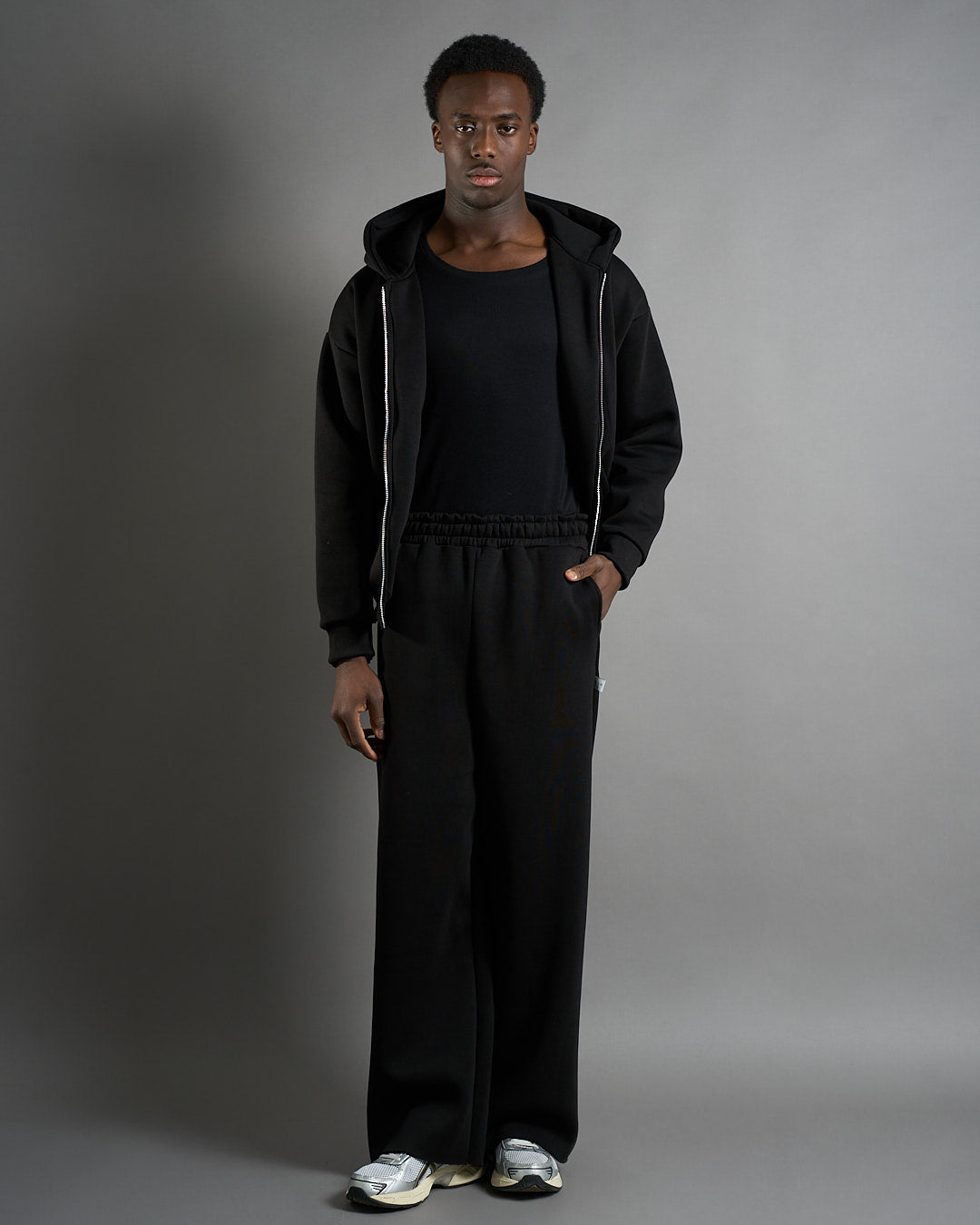 Felpa cropped con zip