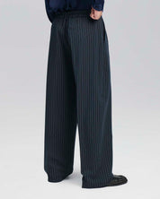 Pantalone Wide Fit Limited Edition gessato blu