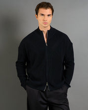 Cardigan in maglia con zip in lana merinos Limited Edition