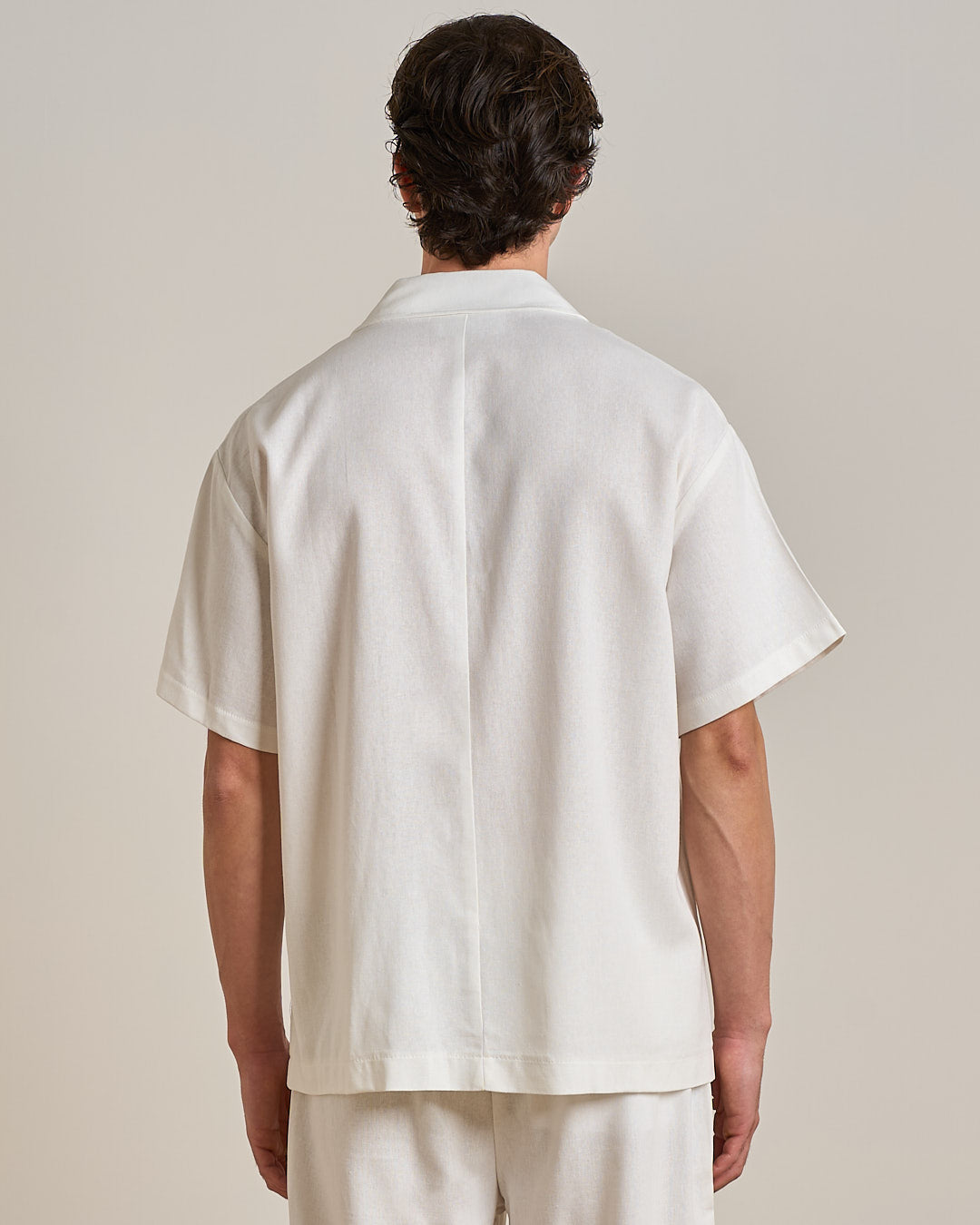 Camicia relax fit collo a bowling