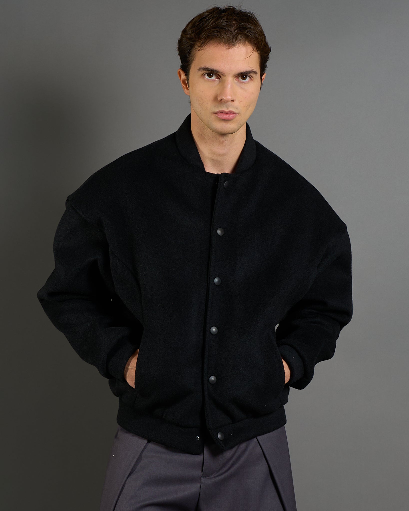 Bomber in panno oversize