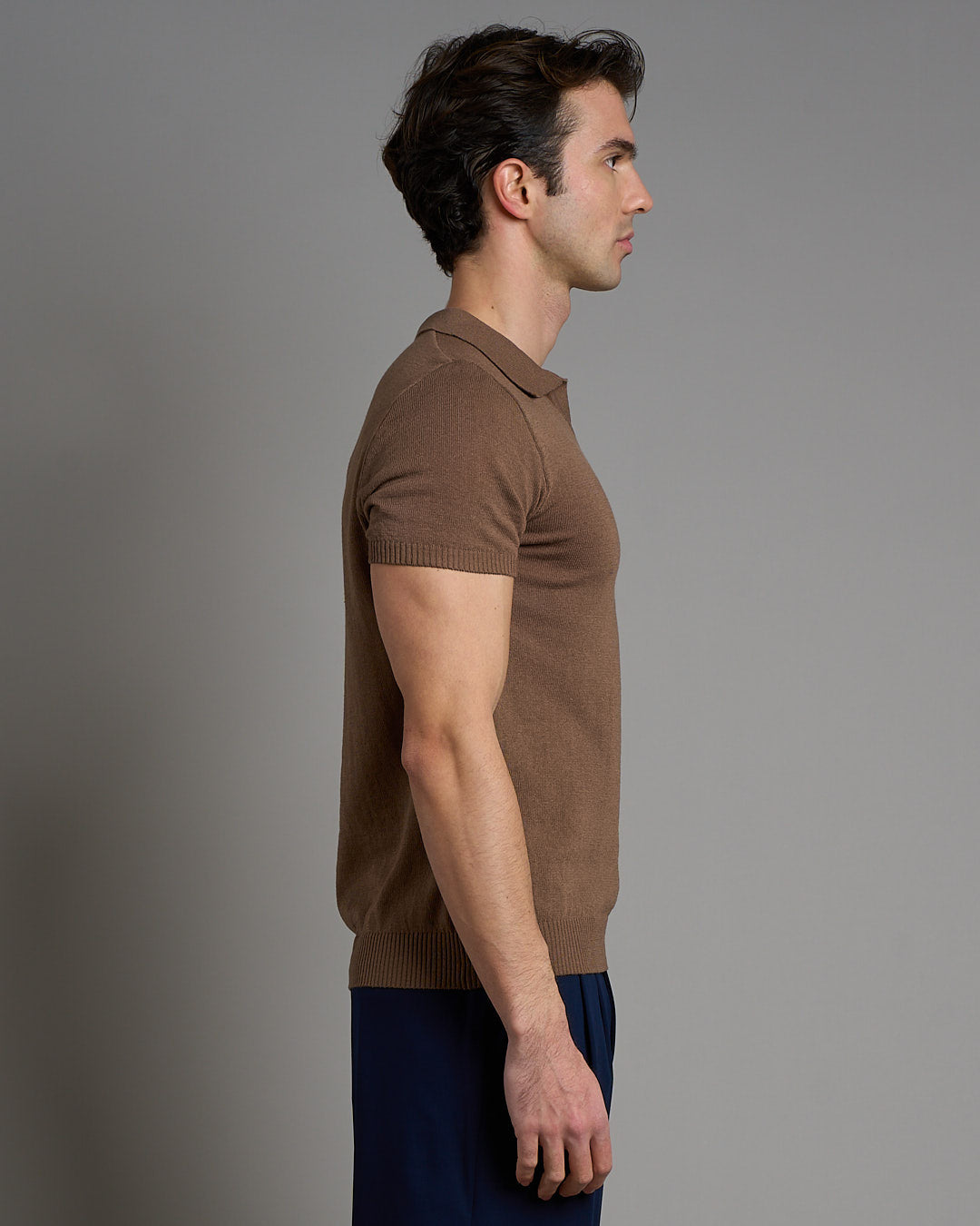 Polo senza bottoni mezza manica