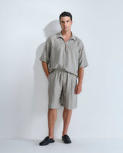 Camicia Polo misto lino