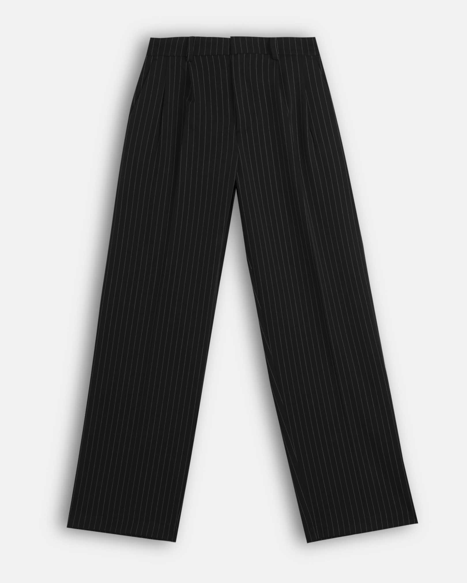 Pantalone Wide Fit Limited Edition gessato nero