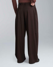 Pantalone wide fit con pieghe